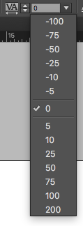 The letter spacing option in InDesign